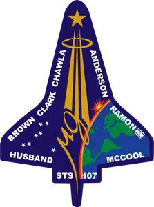 Vector de la imagen de la insignia del vuelo STS-107